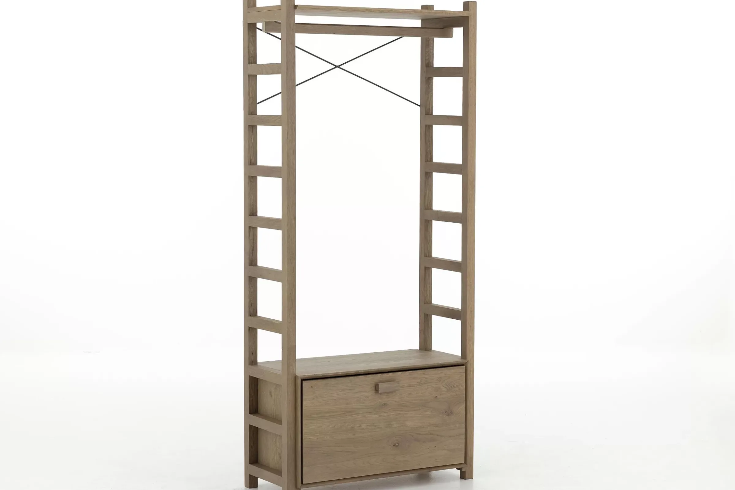 Placards^Flamant Aber, Etagere A Chaussures, Chene Patine, Avec Tringle De Placard