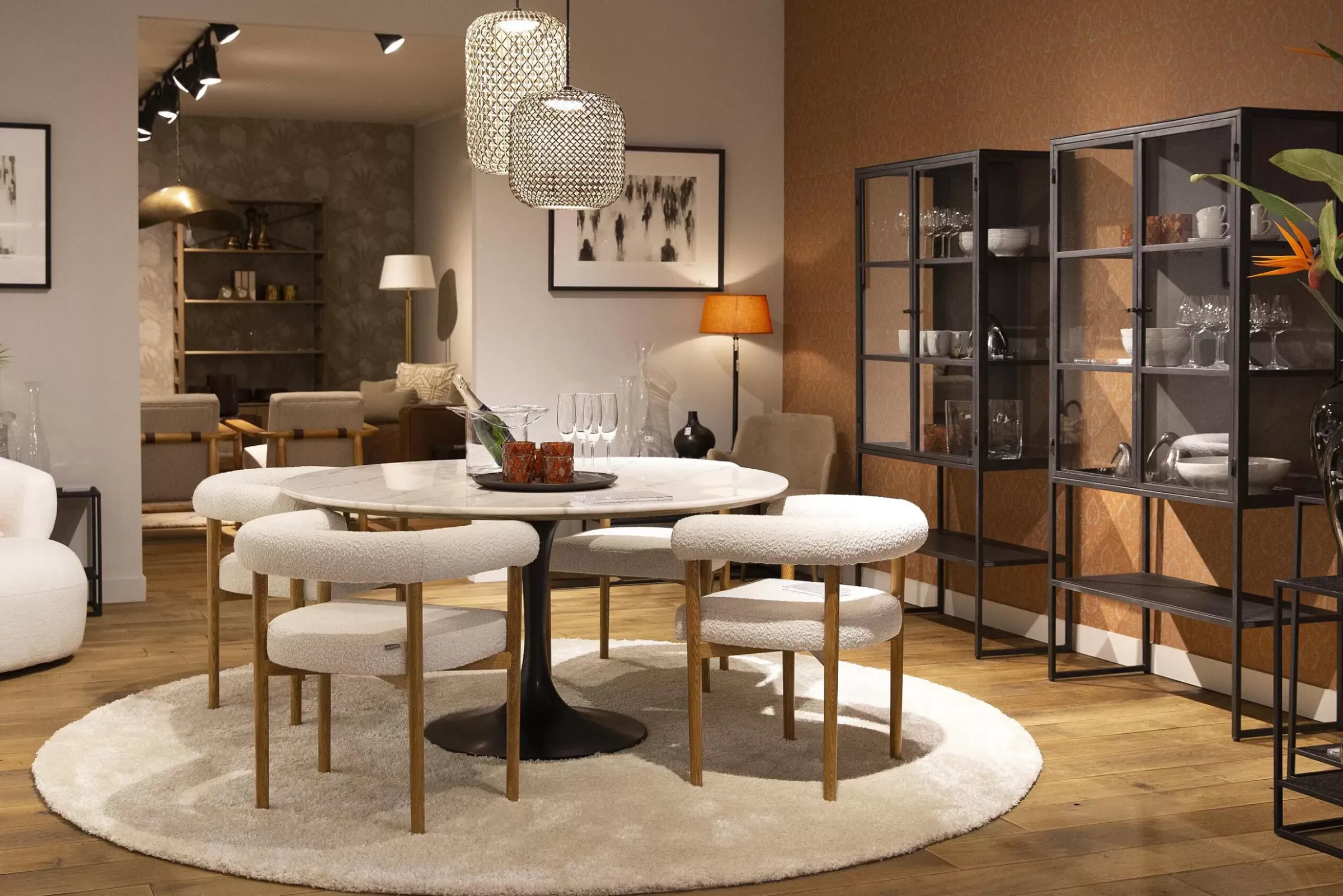 Tables A Manger^Flamant Aboah, Table A Manger, Ronde, Marbre Blanc, 145 Cm