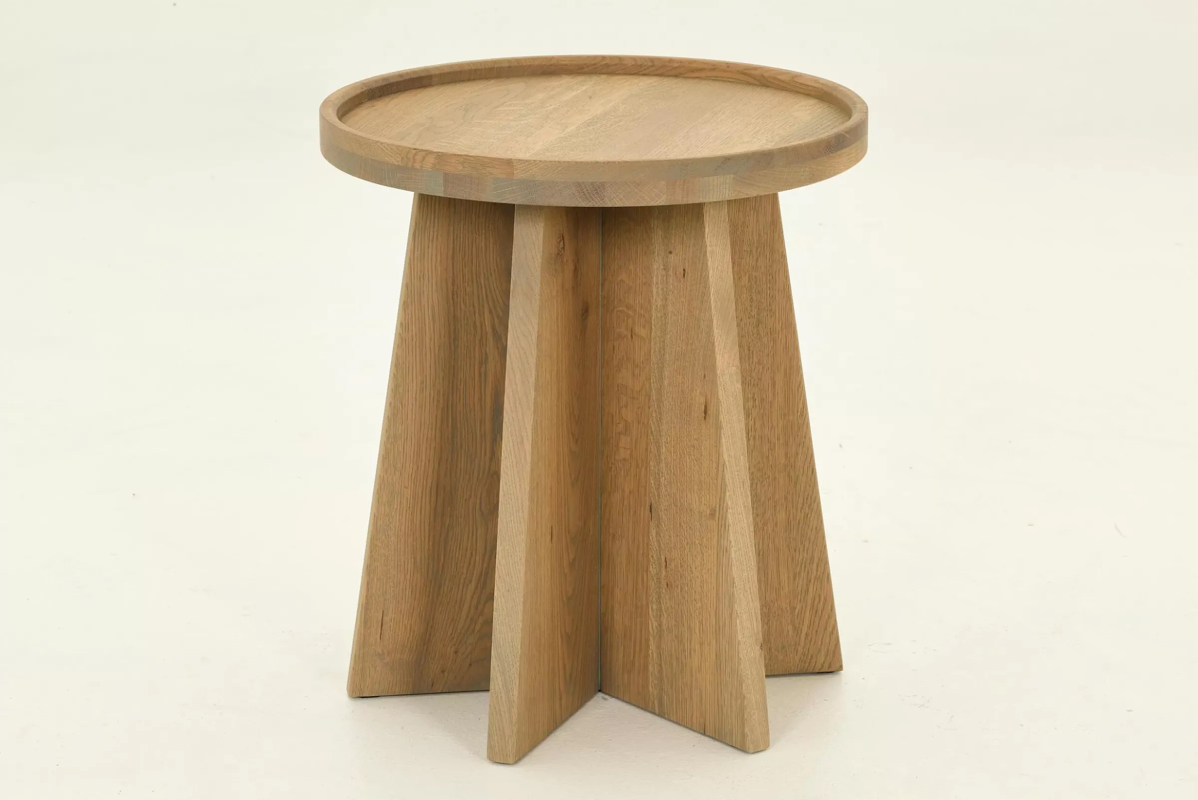 Table A Cafe^Flamant Argent, Table D'Appoint, Chene Patine, Ronde
