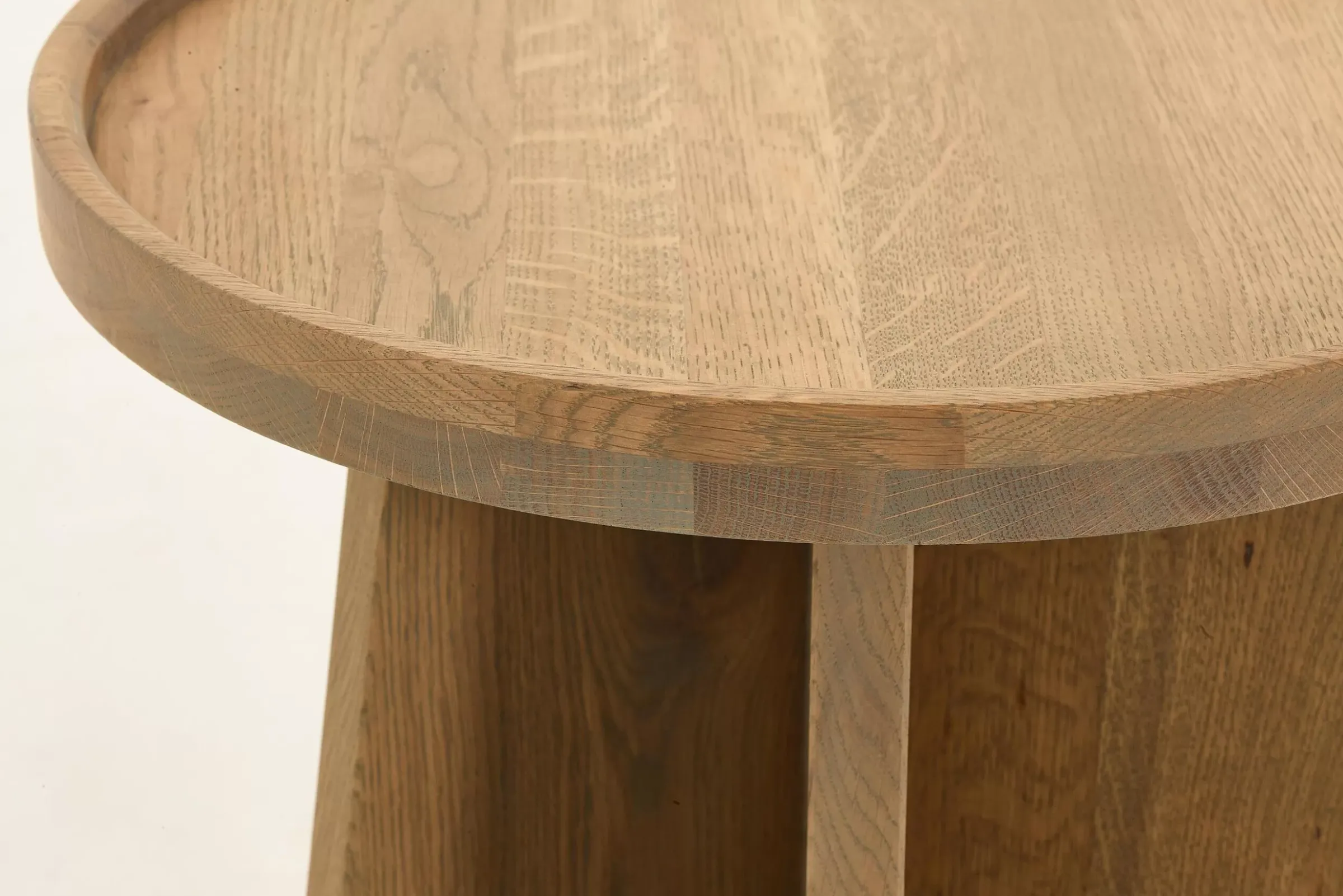 Table A Cafe^Flamant Argent, Table D'Appoint, Chene Patine, Ronde