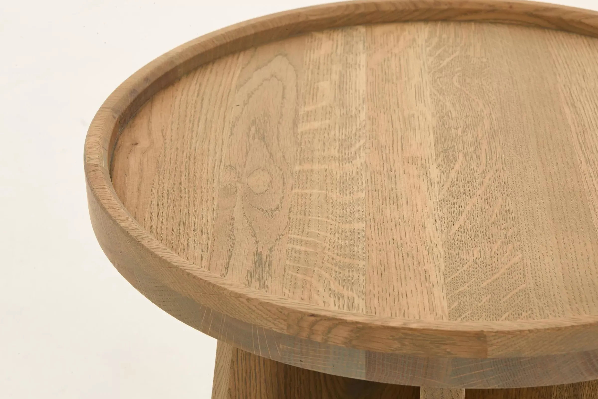 Table A Cafe^Flamant Argent, Table D'Appoint, Chene Patine, Ronde