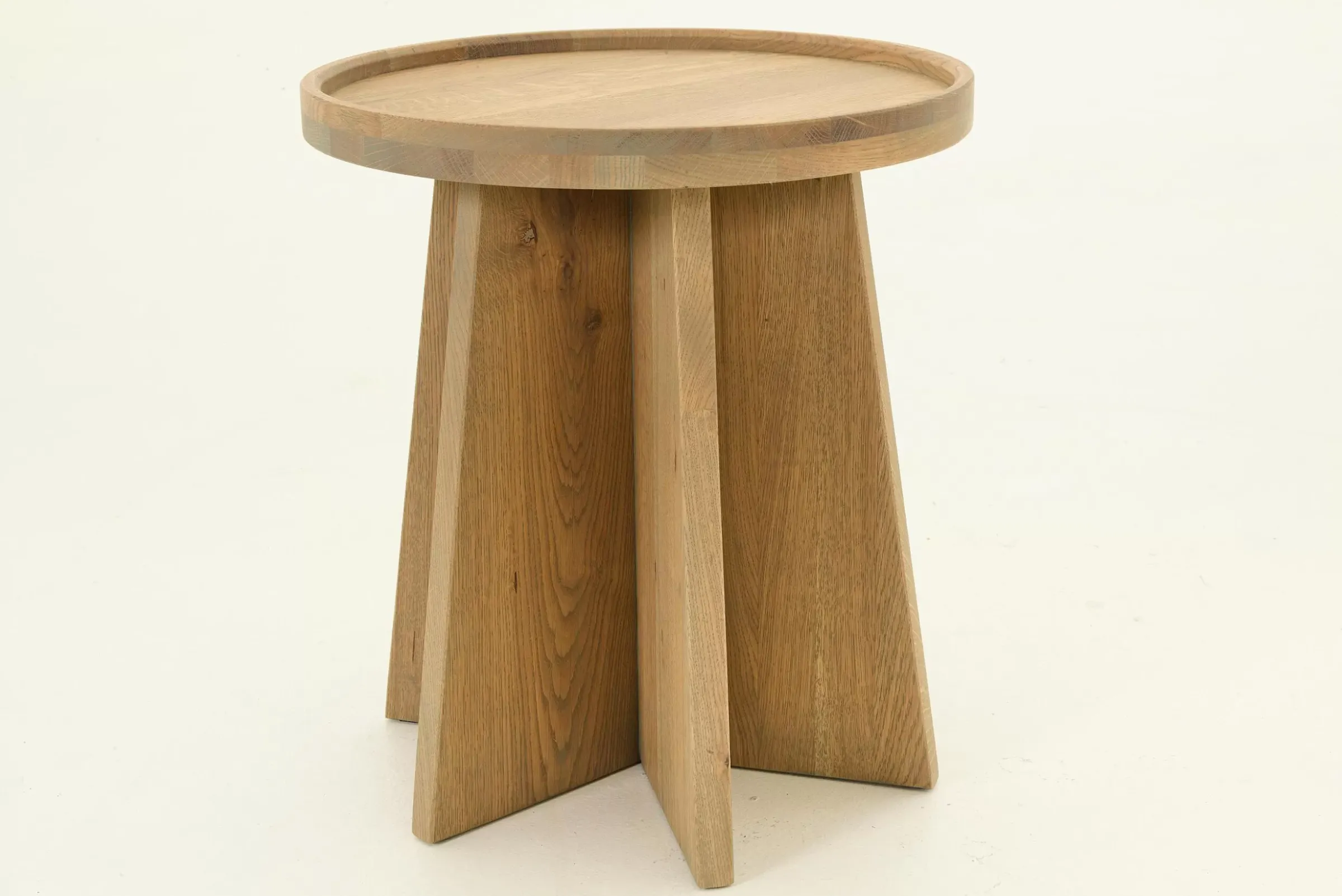 Table A Cafe^Flamant Argent, Table D'Appoint, Chene Patine, Ronde