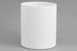 Décoration^Flamant Ayla, Vase, Verre, Blanc, O22X27H