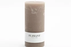 Décoration^Flamant Beth, Bougie, Couleur Taupe, 9X20Cm
