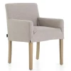 Chaises^Flamant Billy, Fauteuil, Bouleau, Lin Blanc Casse