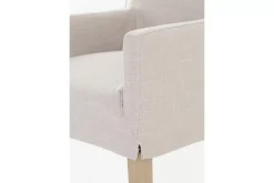 Chaises^Flamant Billy, Fauteuil, Bouleau, Lin Blanc Casse