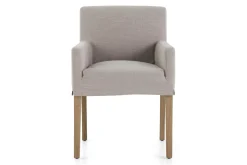 Chaises^Flamant Billy, Fauteuil, Bouleau, Lin Blanc Casse