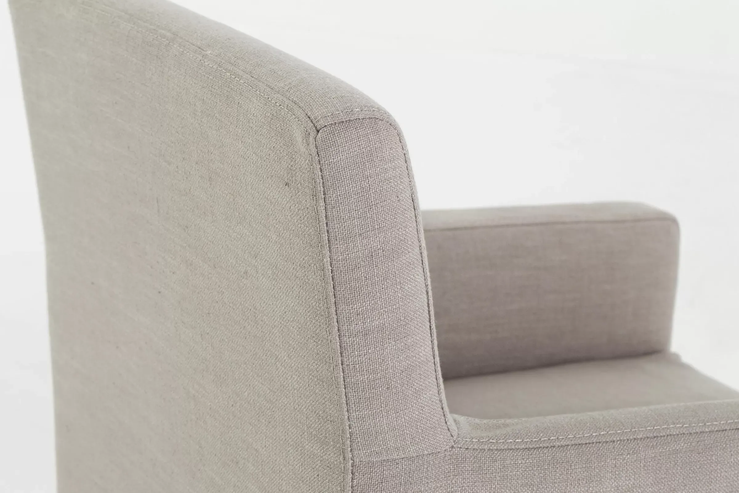 Chaises^Flamant Billy, Fauteuil, Bouleau, Lin Blanc Casse
