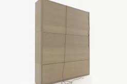 Placards^Flamant Bjorn, Bibliotheque, Chene Patine, Avec Lumieres Led A Intensite Variable