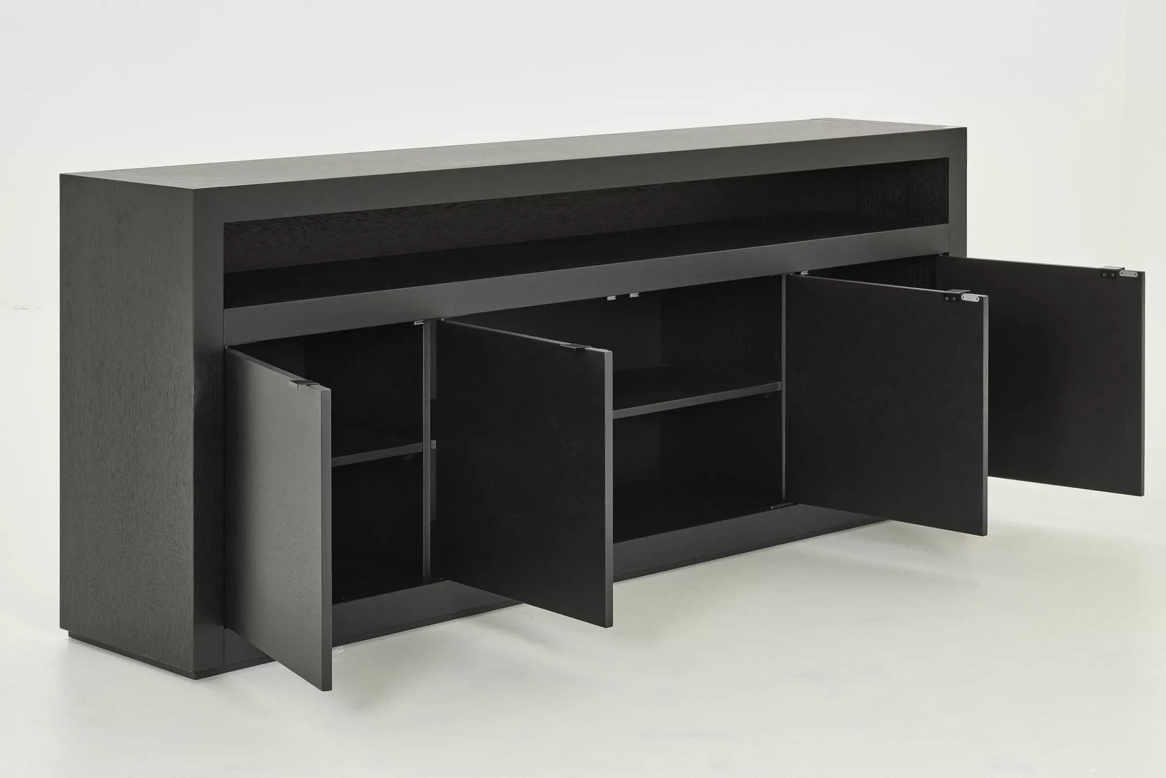 Buffets^Flamant Bjorn, Buffet, Noir, 4 Portes, Avec Lumieres Led A Intensite Variable