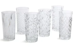 Lunettes^Flamant Bogart, Grand Verre, Coupe A La Main, Ensemble De 6
