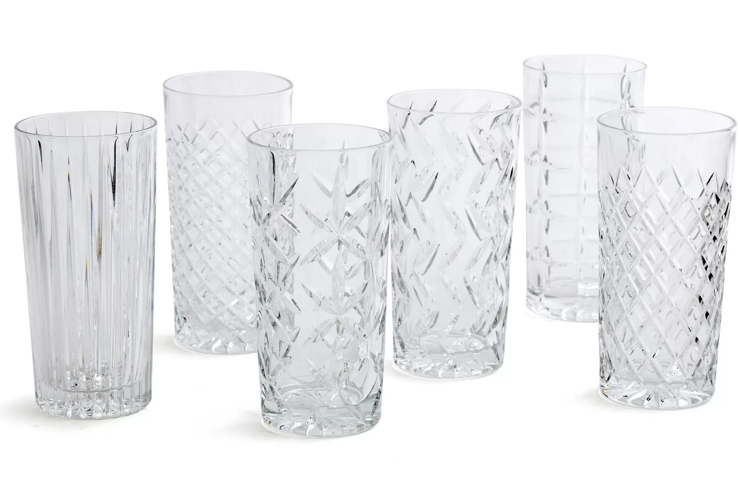 Lunettes^Flamant Bogart, Grand Verre, Coupe A La Main, Ensemble De 6