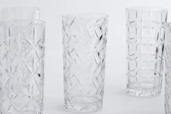 Lunettes^Flamant Bogart, Grand Verre, Coupe A La Main, Ensemble De 6