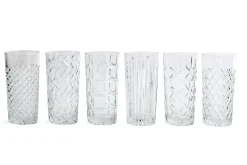 Lunettes^Flamant Bogart, Grand Verre, Coupe A La Main, Ensemble De 6