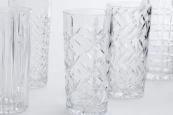 Lunettes^Flamant Bogart, Grand Verre, Coupe A La Main, Ensemble De 6