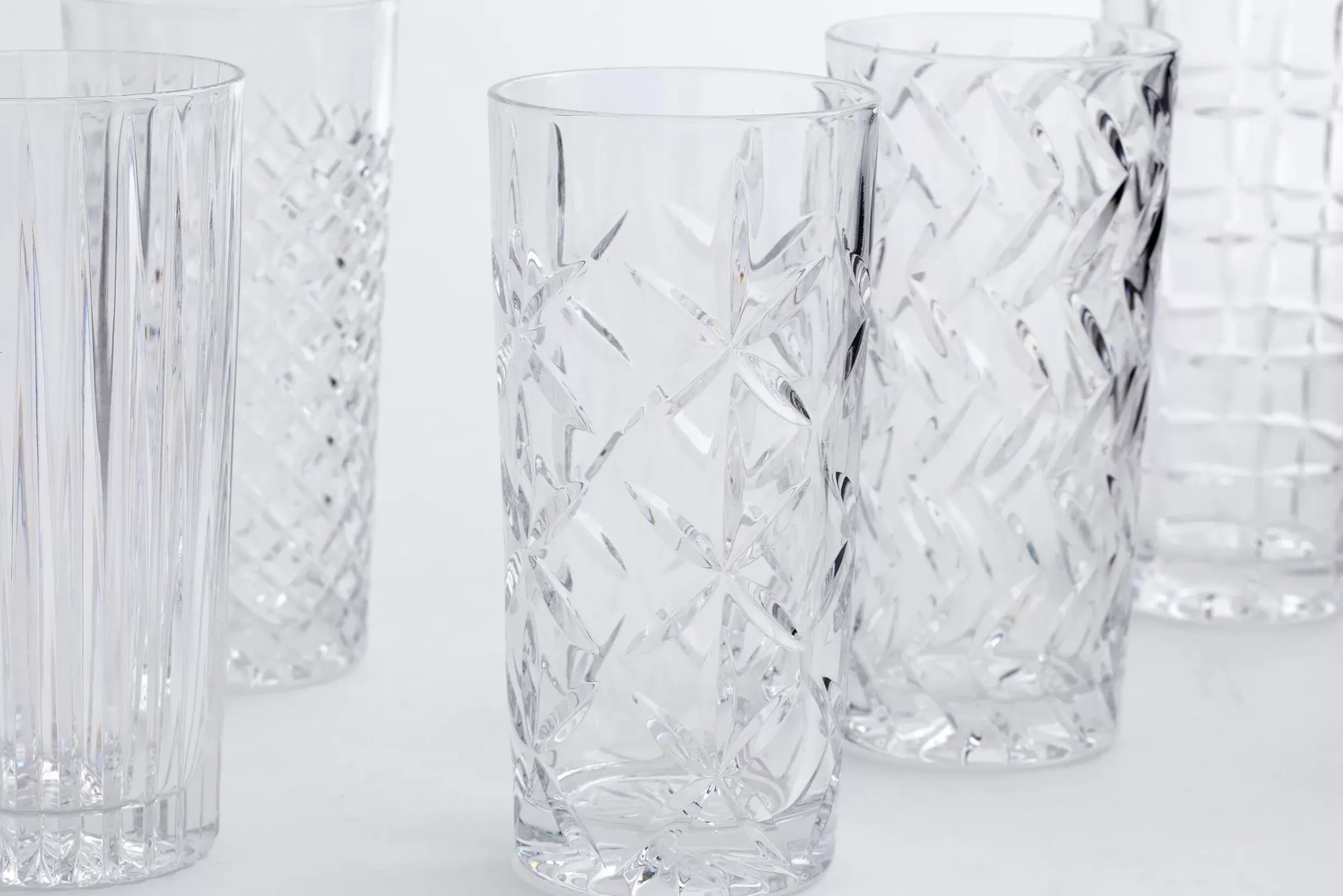 Lunettes^Flamant Bogart, Grand Verre, Coupe A La Main, Ensemble De 6