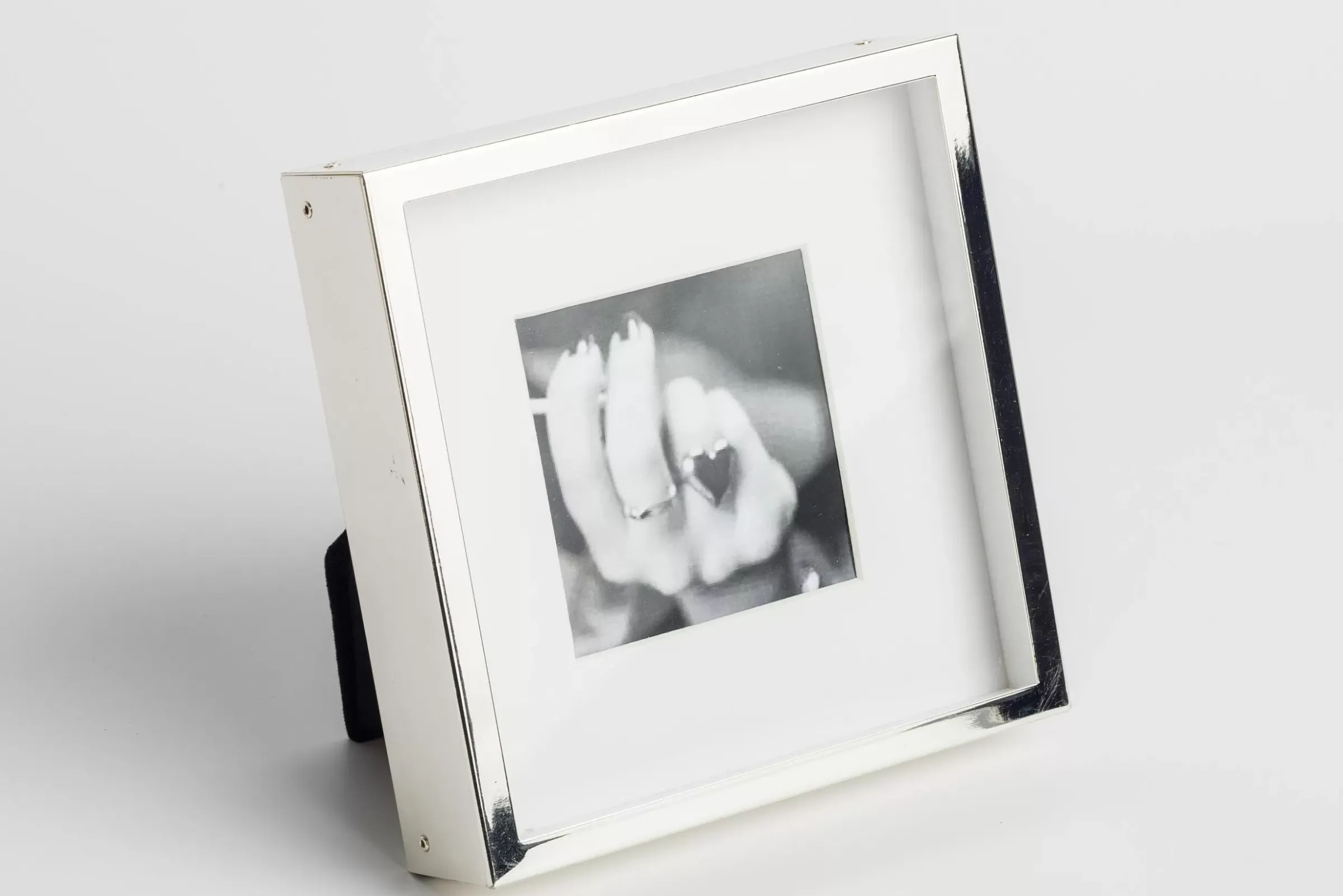 Décoration^Flamant Boites, Cadre Photo, Plaque Argent Et Laque, 8X8