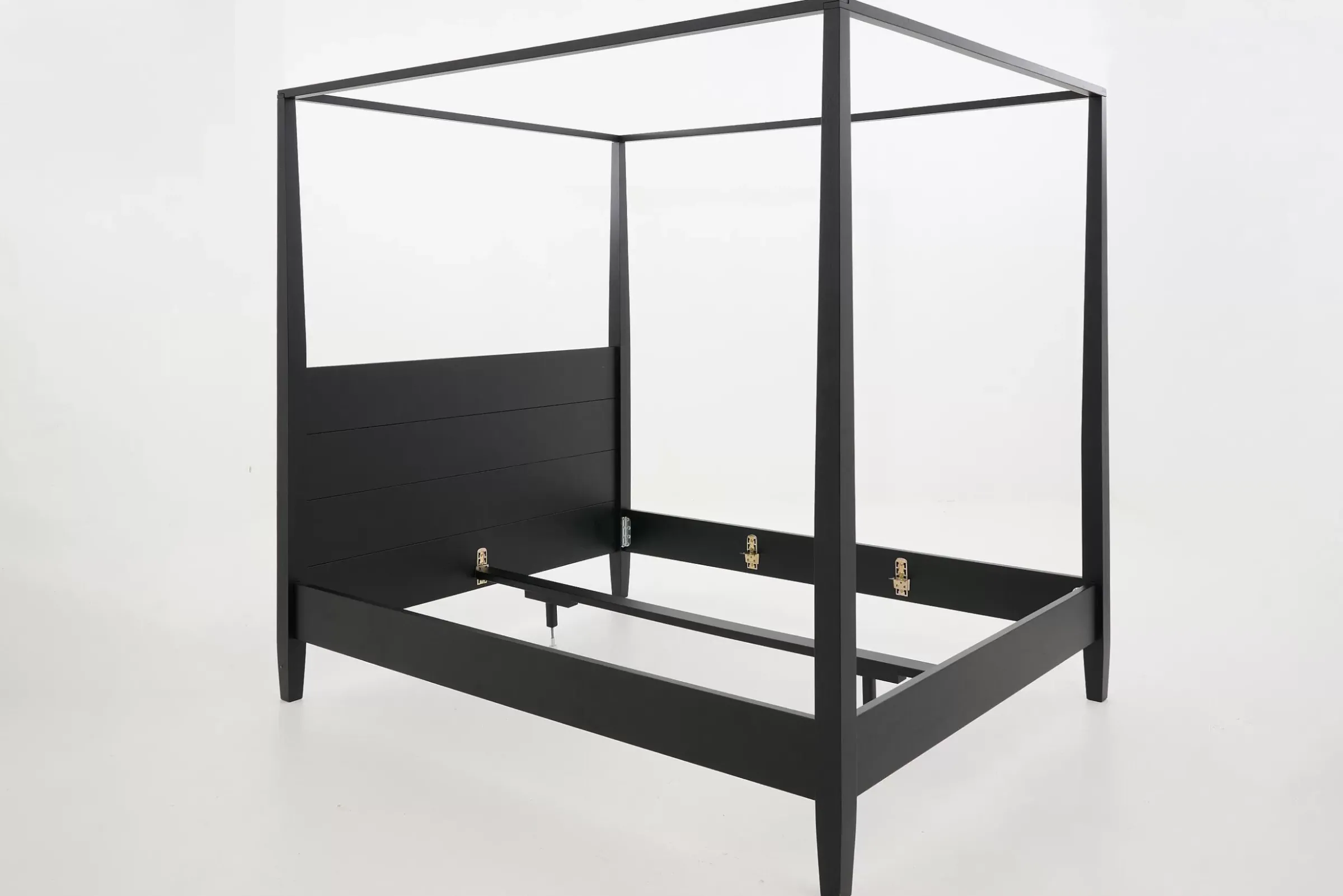 Des Lits^Flamant Cape Cod, Lit A Baldaquin, Noir, 180 Cm