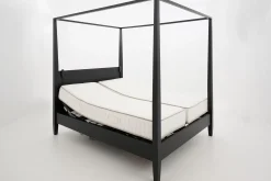 Des Lits^Flamant Cape Cod, Lit A Baldaquin, Noir, 180 Cm