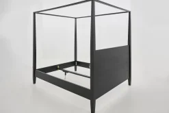 Des Lits^Flamant Cape Cod, Lit A Baldaquin, Noir, 180 Cm