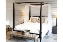 Des Lits^Flamant Cape Cod, Lit A Baldaquin, Noir, 180 Cm