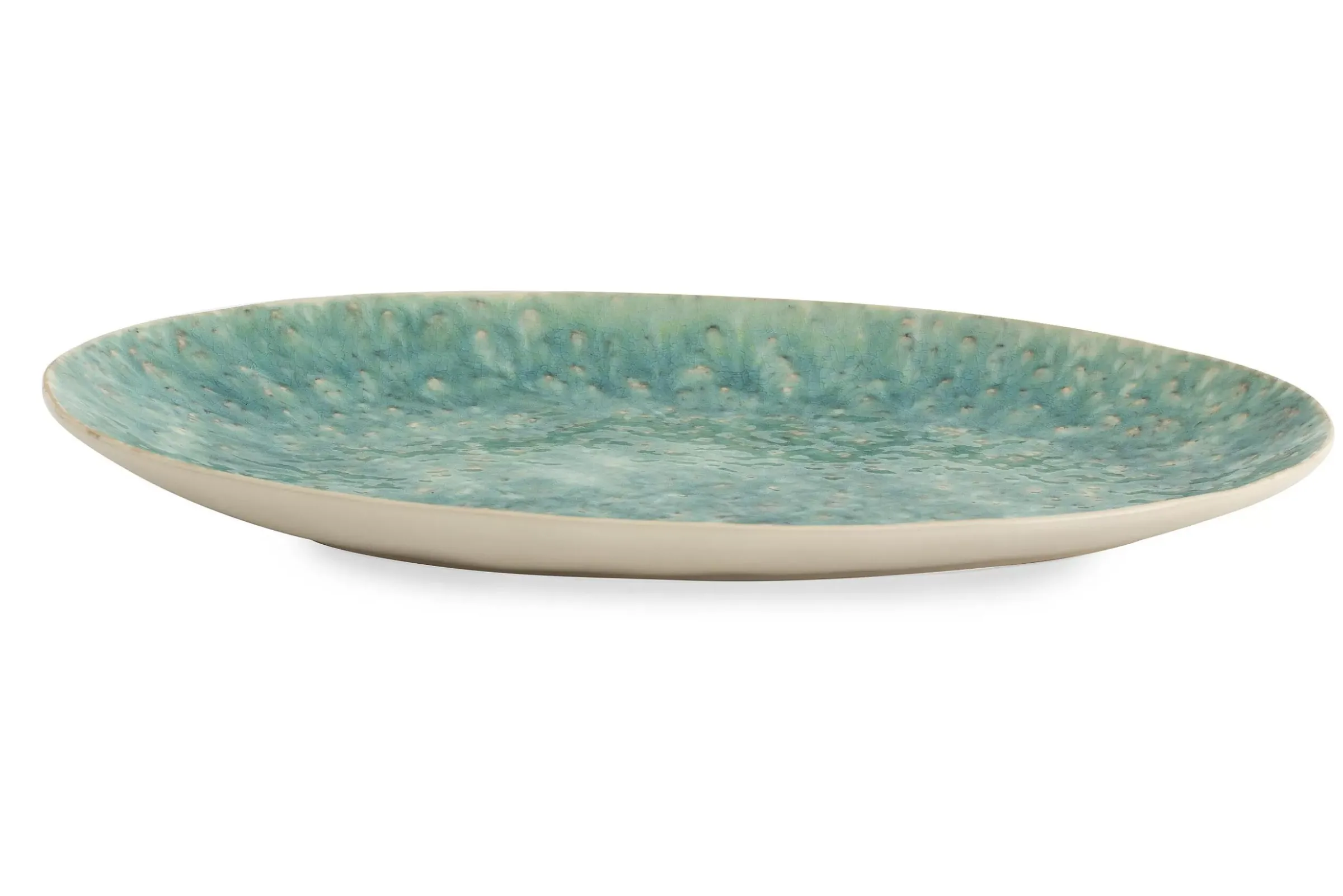 Assiettes, Plats Et Bols^Flamant Cresta, Assiette De Service, Ceramique, Turquoise, Ovale