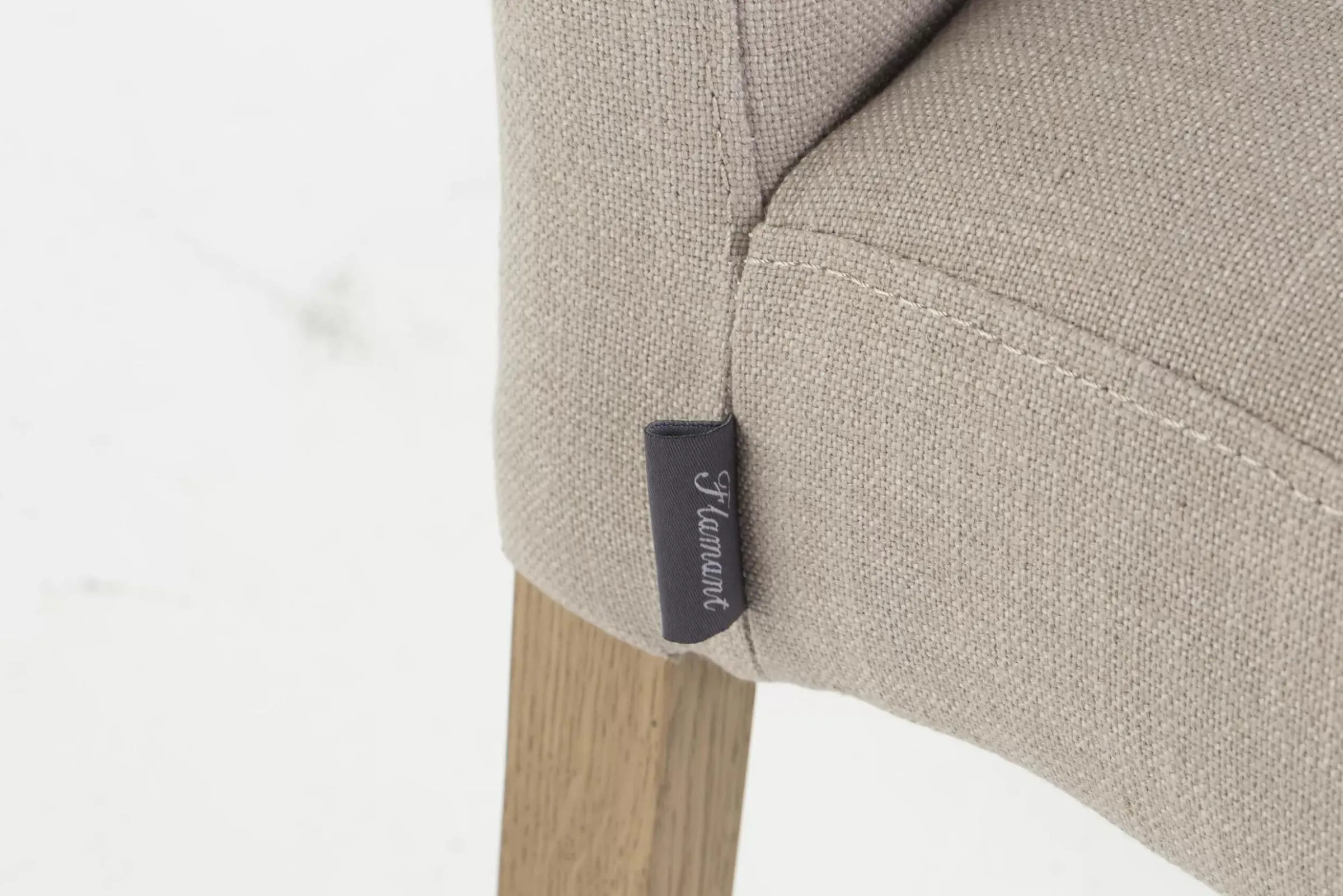 Chaises^Flamant Dalya, Chaise, Bouleau, Lin Blanc Casse