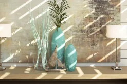 Décoration^Flamant Dego, Vase, Verre, Turquoise, S