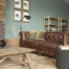 Canapés^Flamant Edimbourg, Canape, Chesterfield, Cuir, Marron Fonce, Trois Places