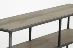 Table A Cafe^Flamant Farra, Table Console, Chene Patine Et Fer