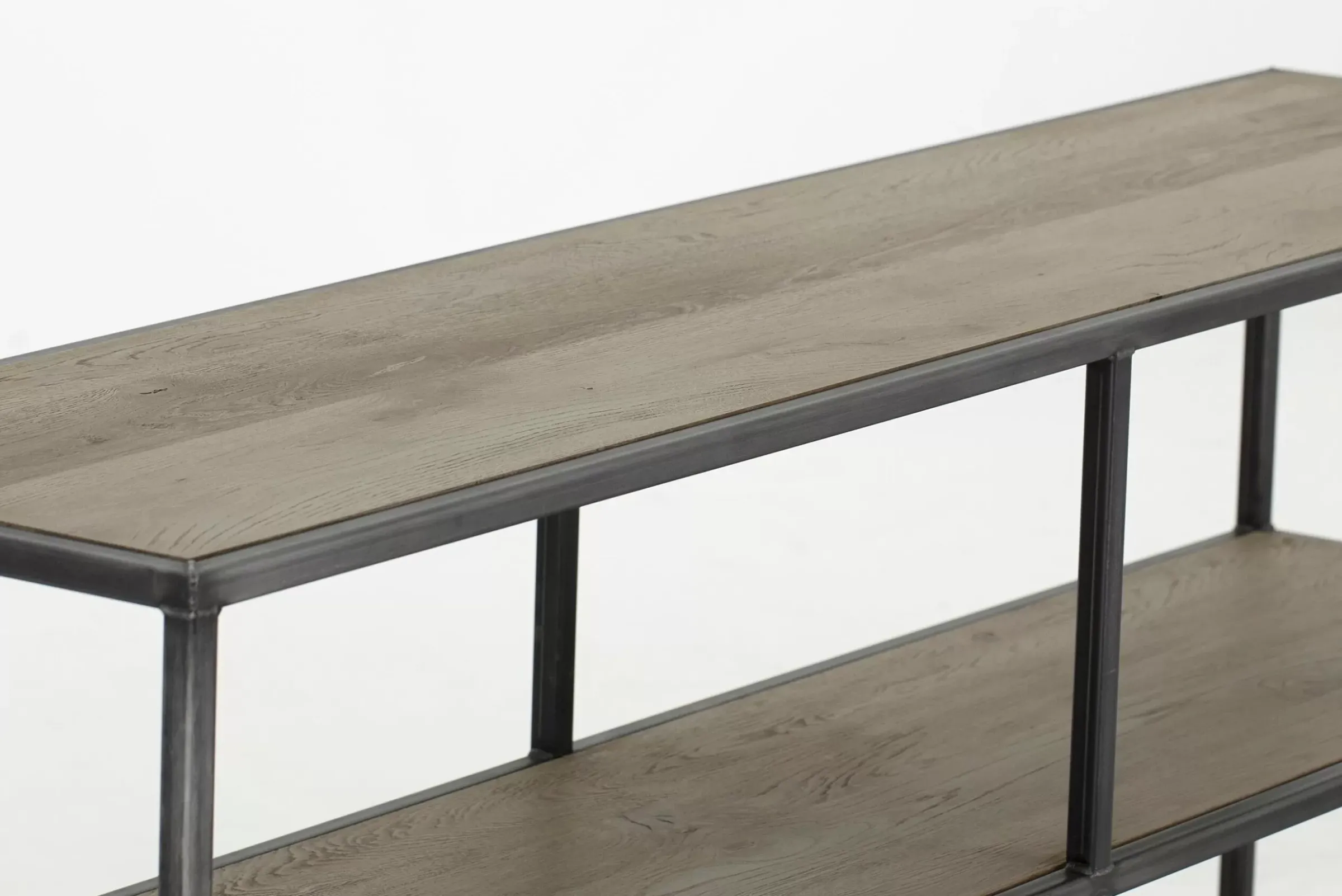 Table A Cafe^Flamant Farra, Table Console, Chene Patine Et Fer