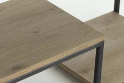 Table A Cafe^Flamant Hattie, Table Console, Chene Patine Et Fer