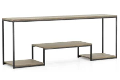 Table A Cafe^Flamant Hattie, Table Console, Chene Patine Et Fer