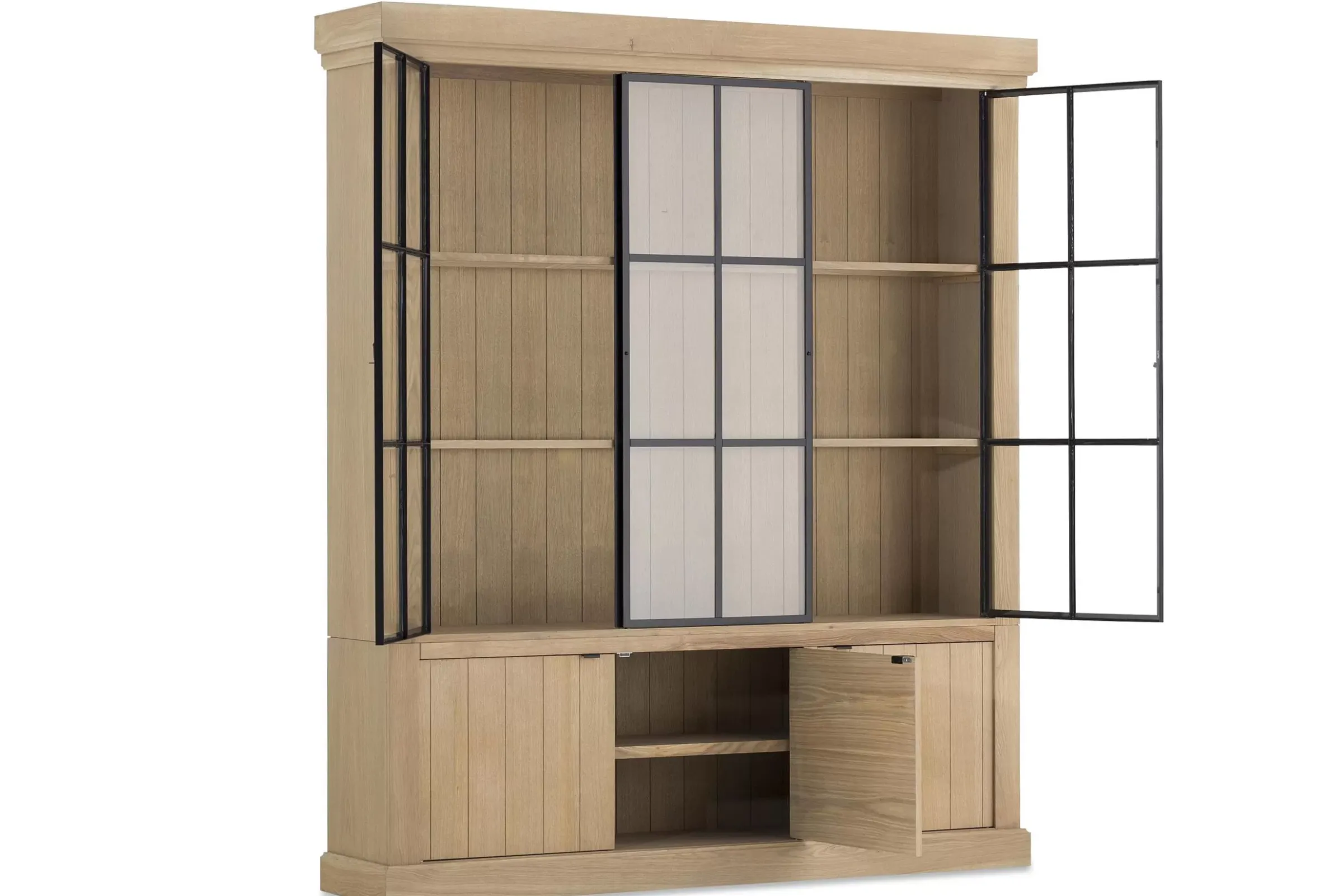 Placards^Flamant Iron Jason, Armoire, Chene Patine, 3 Portes En Fer