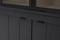 Placards^Flamant Iron Jason, Armoire, Noir, Chene, 3 Portes En Fer