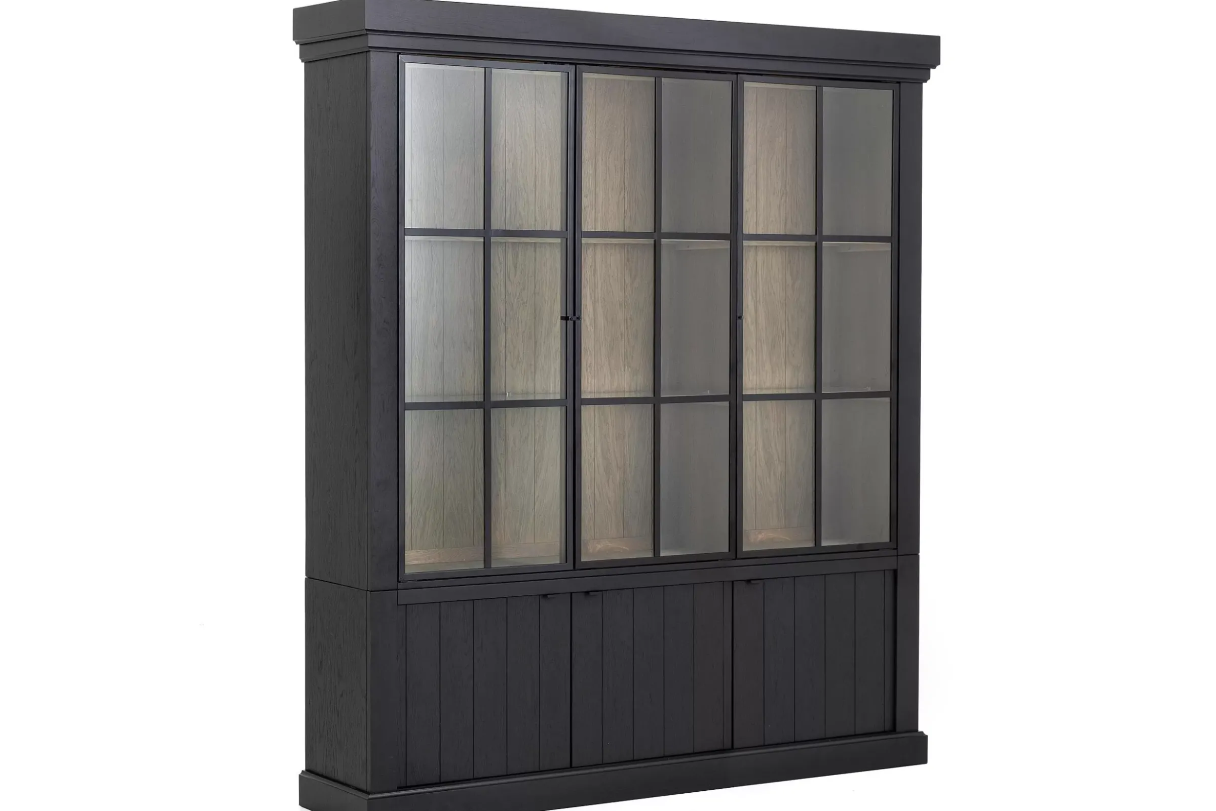 Placards^Flamant Iron Jason, Armoire, Noir, Chene, 3 Portes En Fer