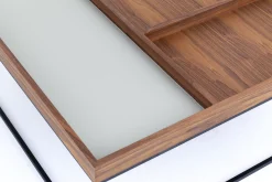 Table A Cafe^Flamant Jalon, Table Basse, Carree, Bois Et Metal