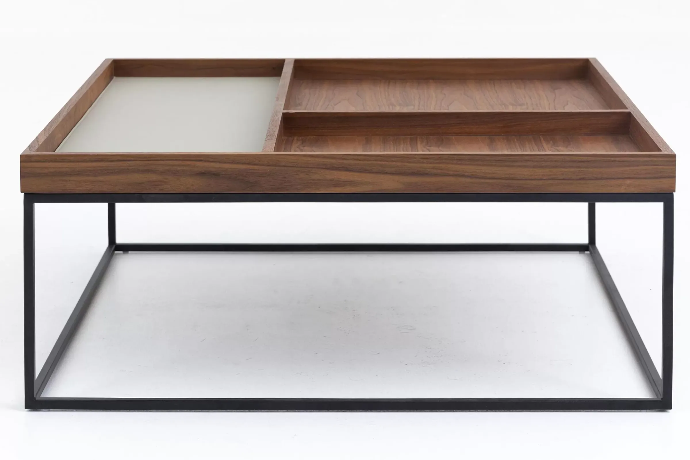 Table A Cafe^Flamant Jalon, Table Basse, Carree, Bois Et Metal