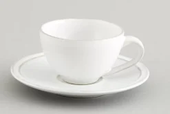 Assiettes, Plats Et Bols^Flamant Jille, Tasse Et Soucoupe, Ceramique, Blanc, S, 50Ml