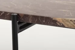 Table A Cafe^Flamant Karina, Table Basse, Marbre Et Metal, Rouge