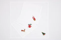 Textiles De Salle A Manger Et De Cuisine^Flamant Karoli, Serviette, Broderie, Lot De 4