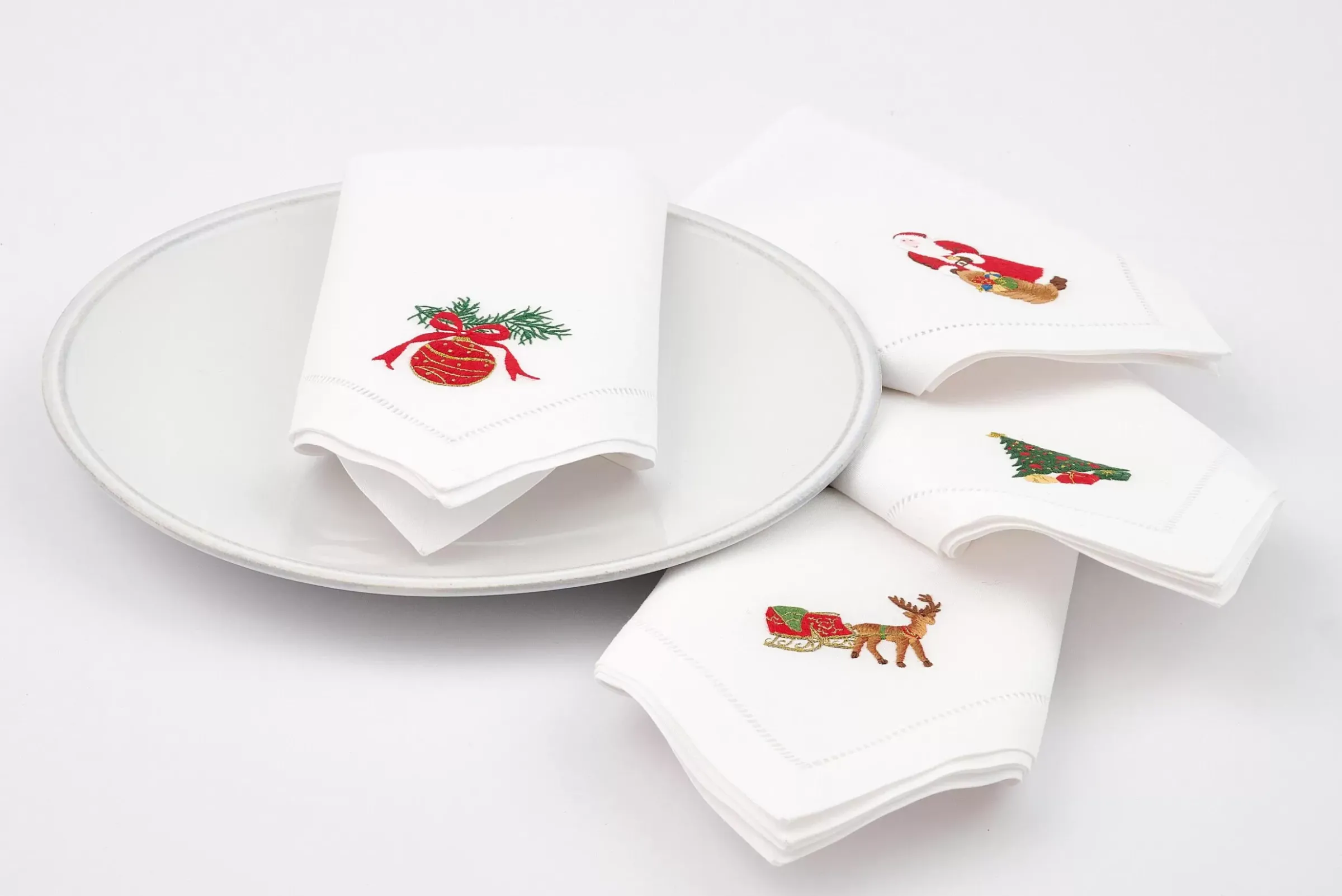 Textiles De Salle A Manger Et De Cuisine^Flamant Karoli, Serviette, Broderie, Lot De 4
