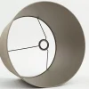 Eclairage^Flamant Lindro, Abat-Jour, Naturel Et Argent, Cylindre, 45 Cm