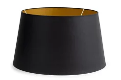 Eclairage^Flamant Lindro, Abat-Jour, Noir Et Dore, Cylindre, 50 Cm