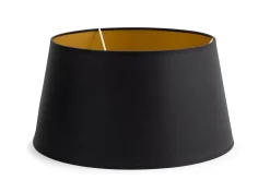 Eclairage^Flamant Lindro, Abat-Jour, Noir Et Dore, Cylindre, 35 Cm