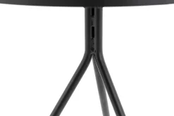 Table A Cafe^Flamant Madison, Table D'Appoint, Chene Et Metal, Ronde, 45 Cm, Marron Fonce