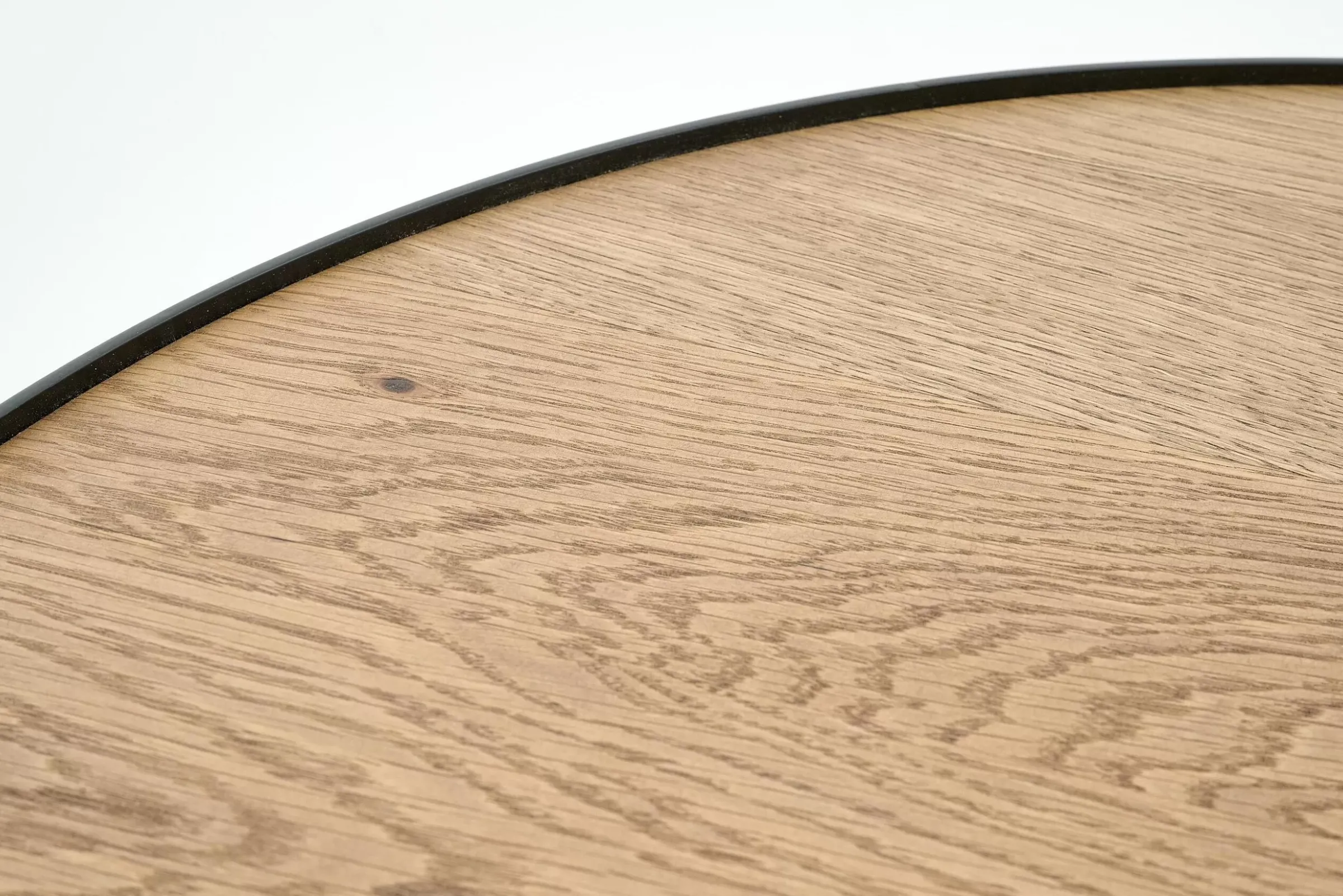 Table A Cafe^Flamant Madison, Table D'Appoint, Chene Et Metal, Ronde, 60 Cm, Marron Clair