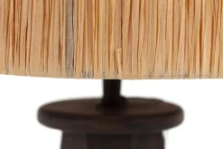 Eclairage^Flamant Maeve, Lampe De Table Avec Abat-Jour, Bois Et Raphia
