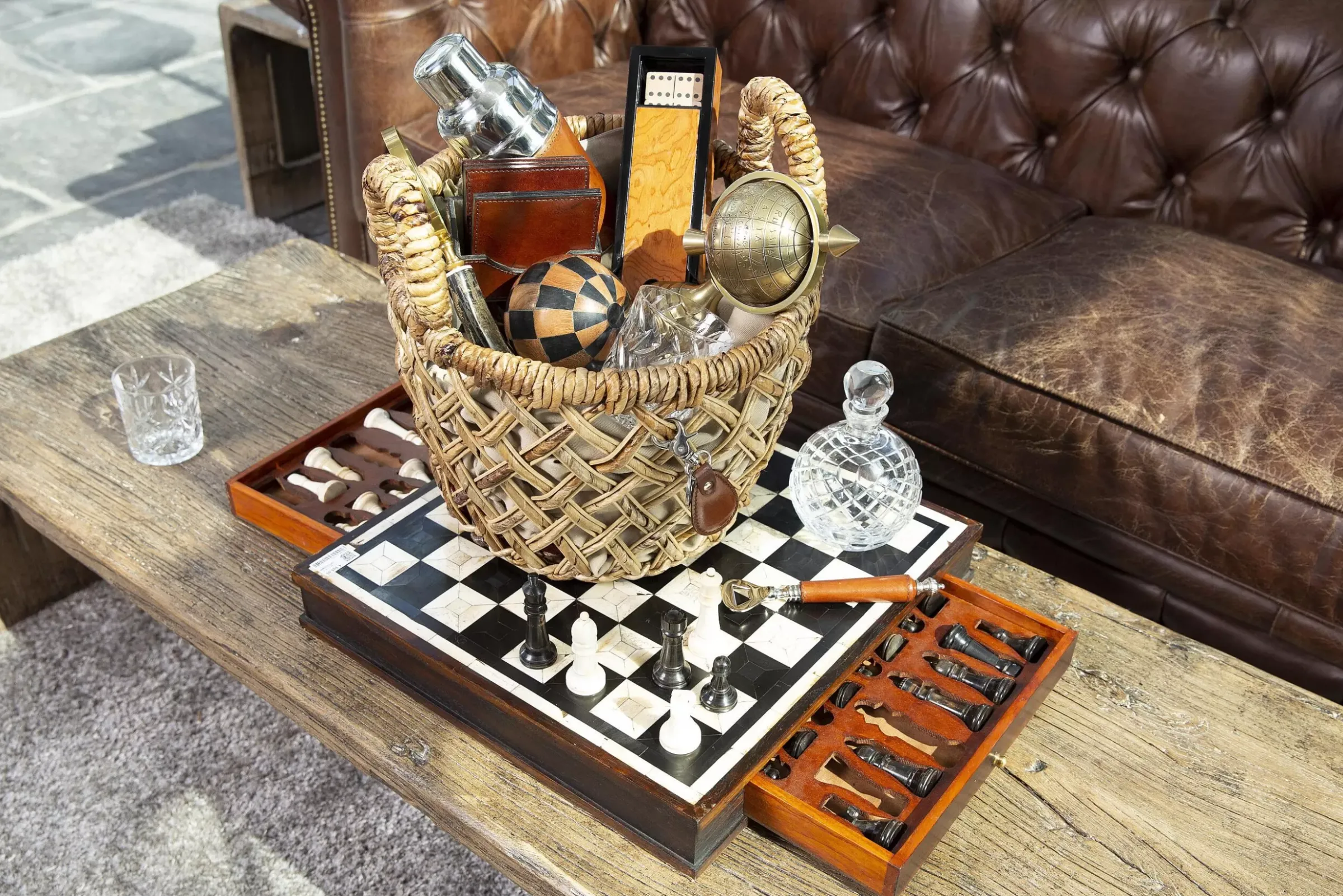 Accessoires^Flamant Manhattan, Decapsuleur, Cuir Marron