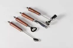 Accessoires^Flamant Manhattan, Jigger A Cocktail, Cuir Marron